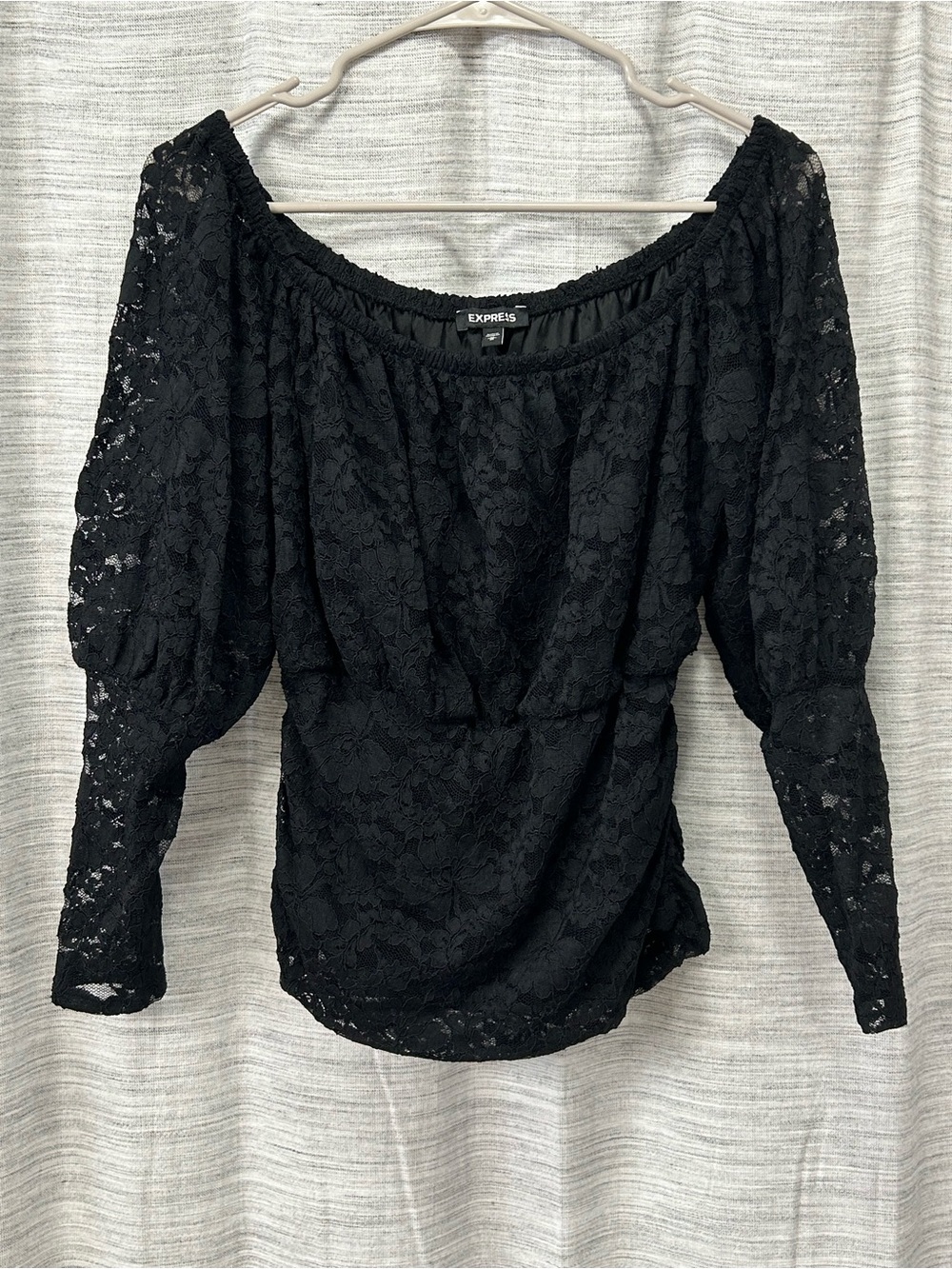 Express Black Lace sheer Sleeves Blouse size medium new with tags